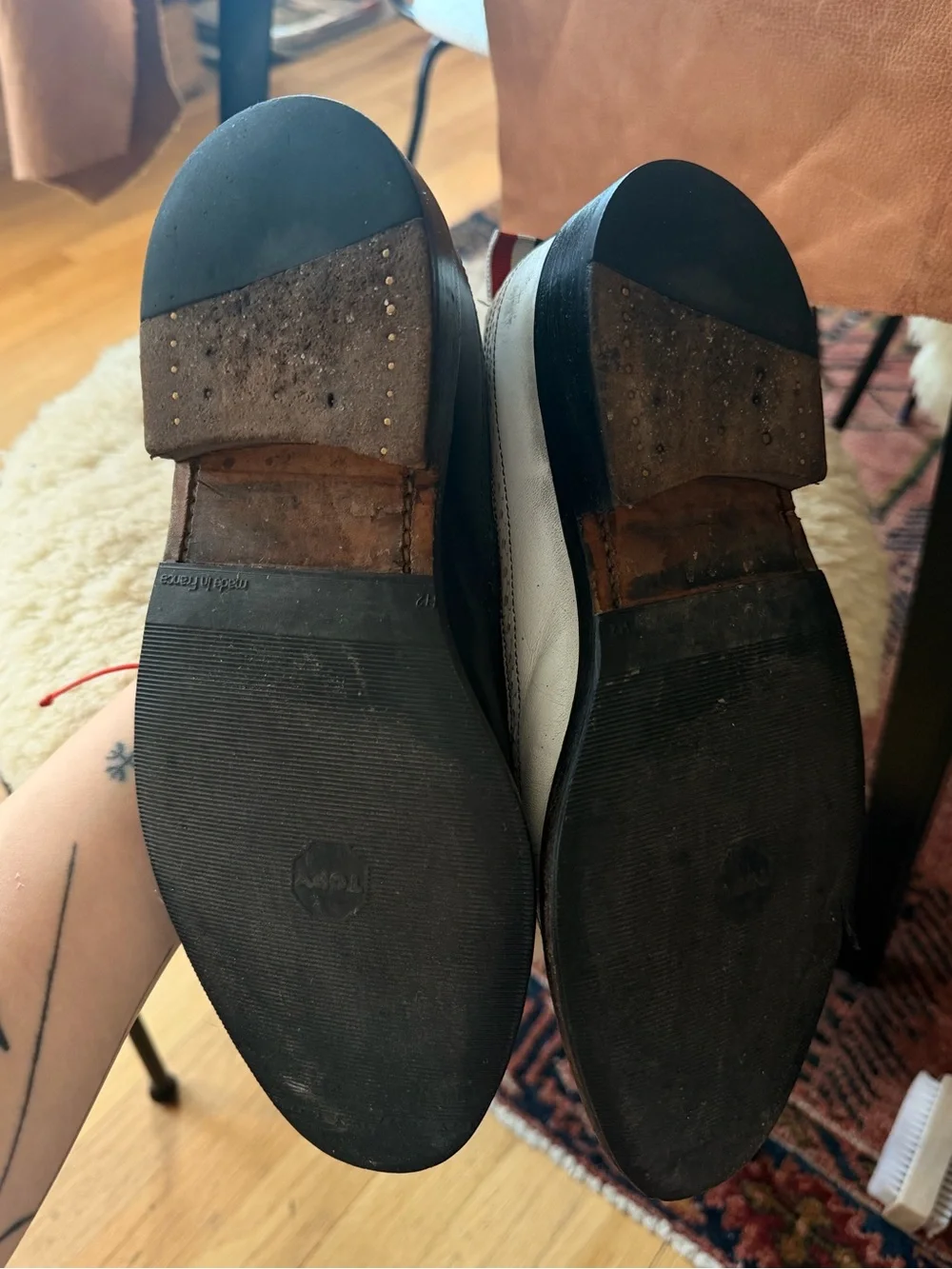 Thom Browne Black and White Two-Tone Wingtip Oxfords